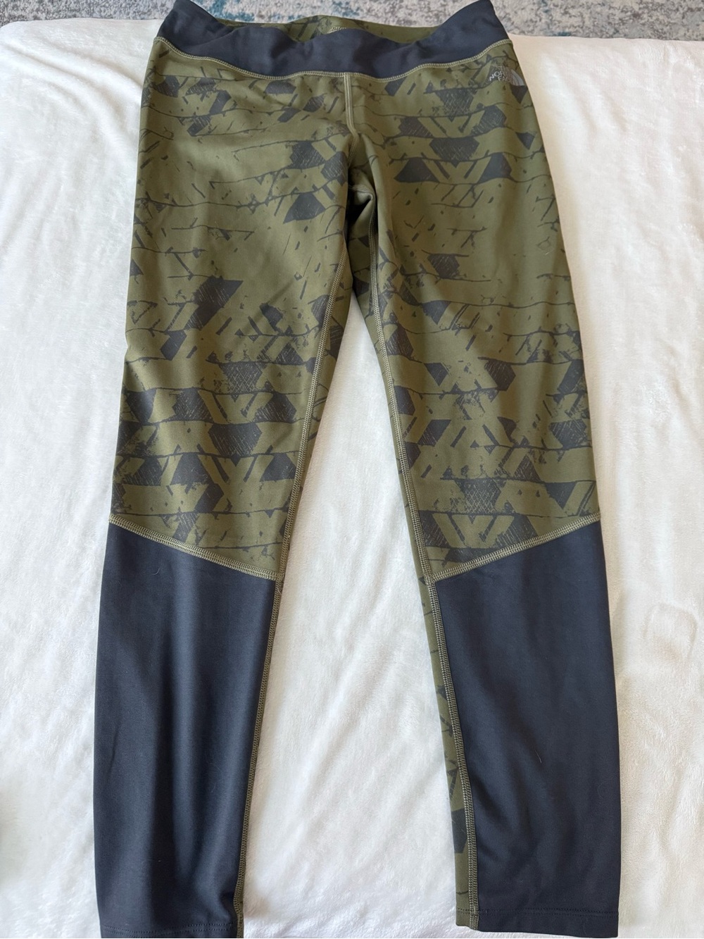 North Face Flashdry leggings Olive Green Black Size Large D86